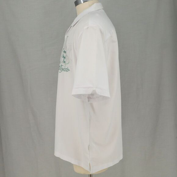 Cubavera Shirt 2XL Mens XXL White Green Embroidery Graphic Linen Cotton Casual - Picture 15 of 16